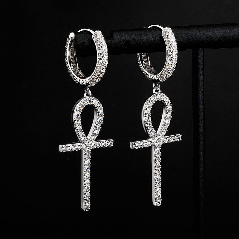 Boucles d'Oreilles Ankh Cross S925 - MCSHXP