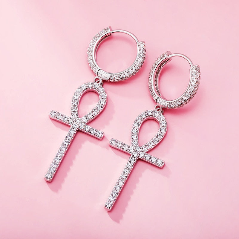 Boucles d'Oreilles Ankh Cross S925 - MCSHXP