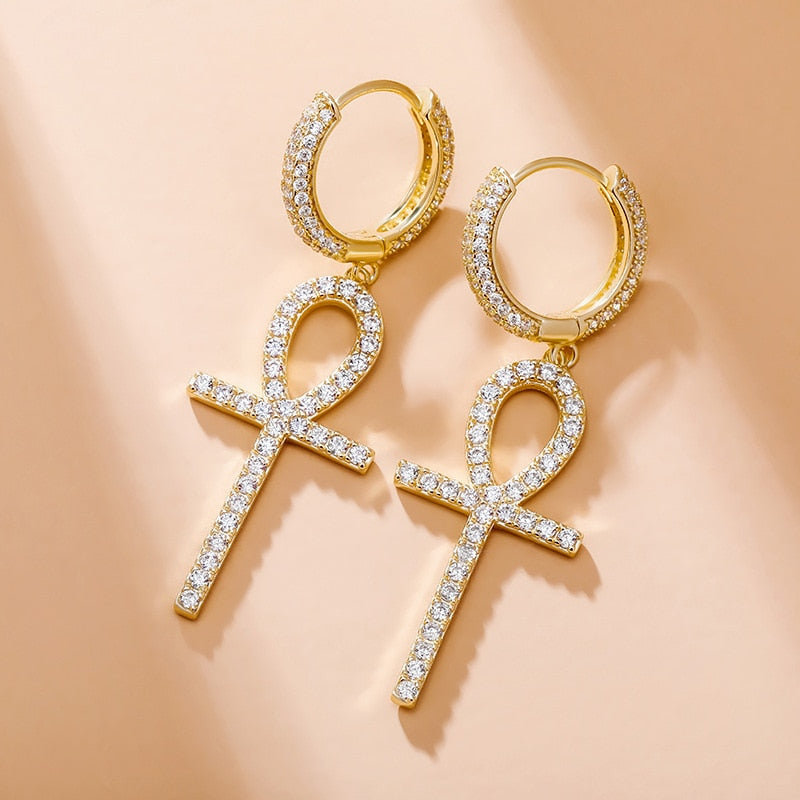 Boucles d'Oreilles Ankh Cross S925 - MCSHXP