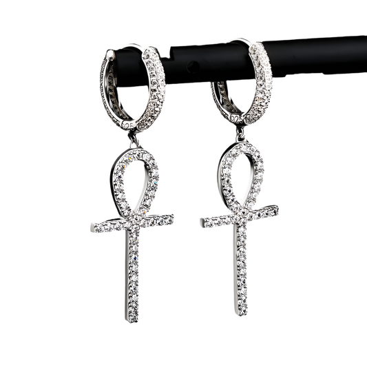 Boucles d'Oreilles Ankh Cross S925