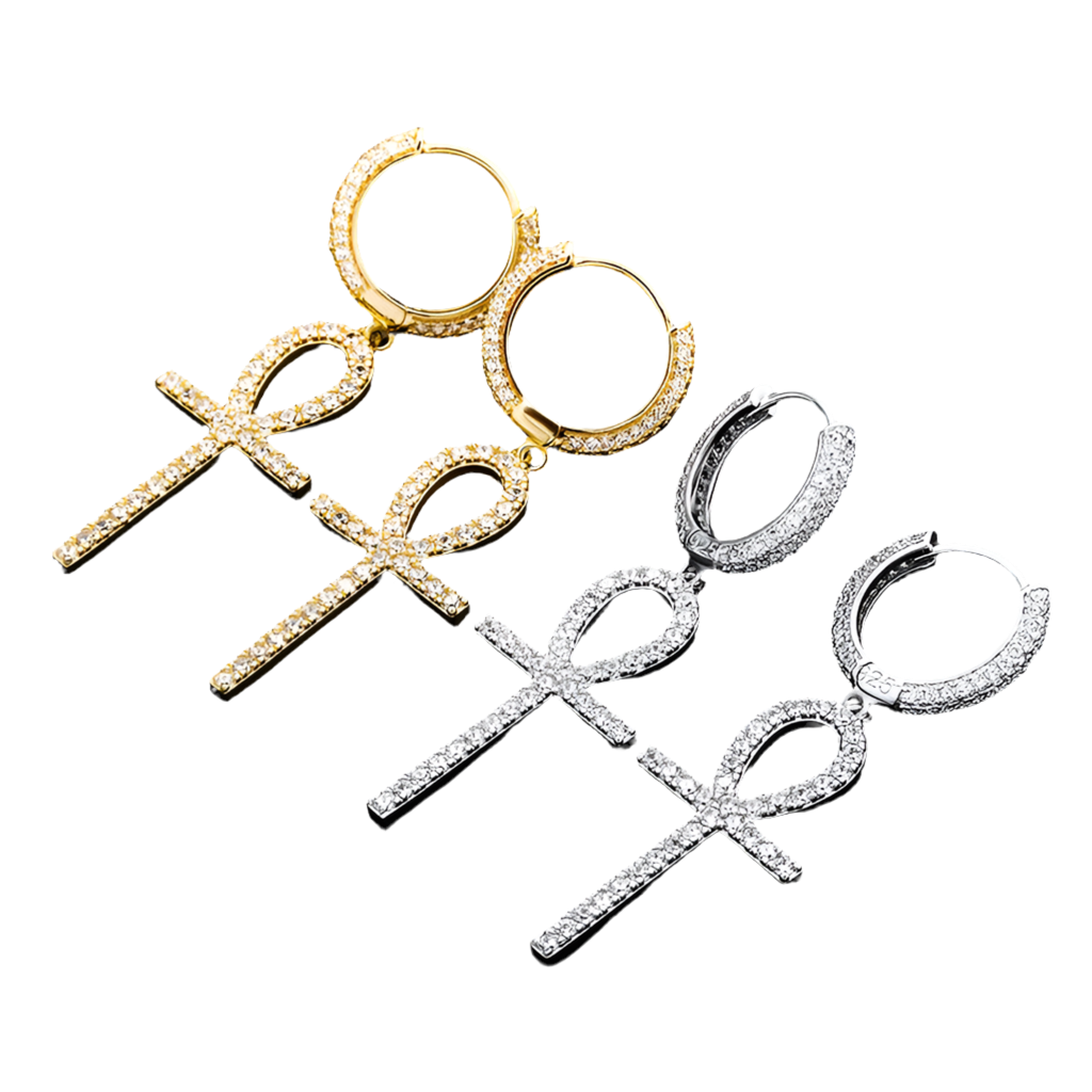 Boucles d'Oreilles Ankh Cross S925